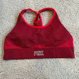 PINK red sports bra